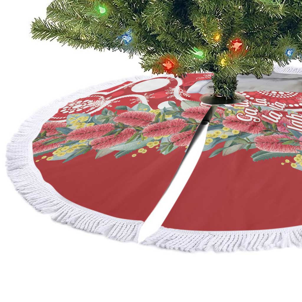 Blue Galah Mutation Christmas Australia Tree Skirt Falalalala Galalah Bottlebrush Red Aboriginal Art - Aussie Hoodie