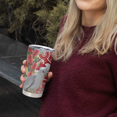 Blue Galah Mutation Christmas Australia Tumbler Cup Falalalala Galalah Bottlebrush Red Aboriginal Art - Aussie Hoodie