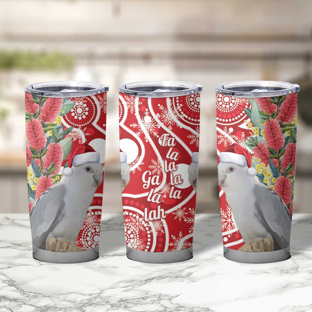 Blue Galah Mutation Christmas Australia Tumbler Cup Falalalala Galalah Bottlebrush Red Aboriginal Art - Aussie Hoodie