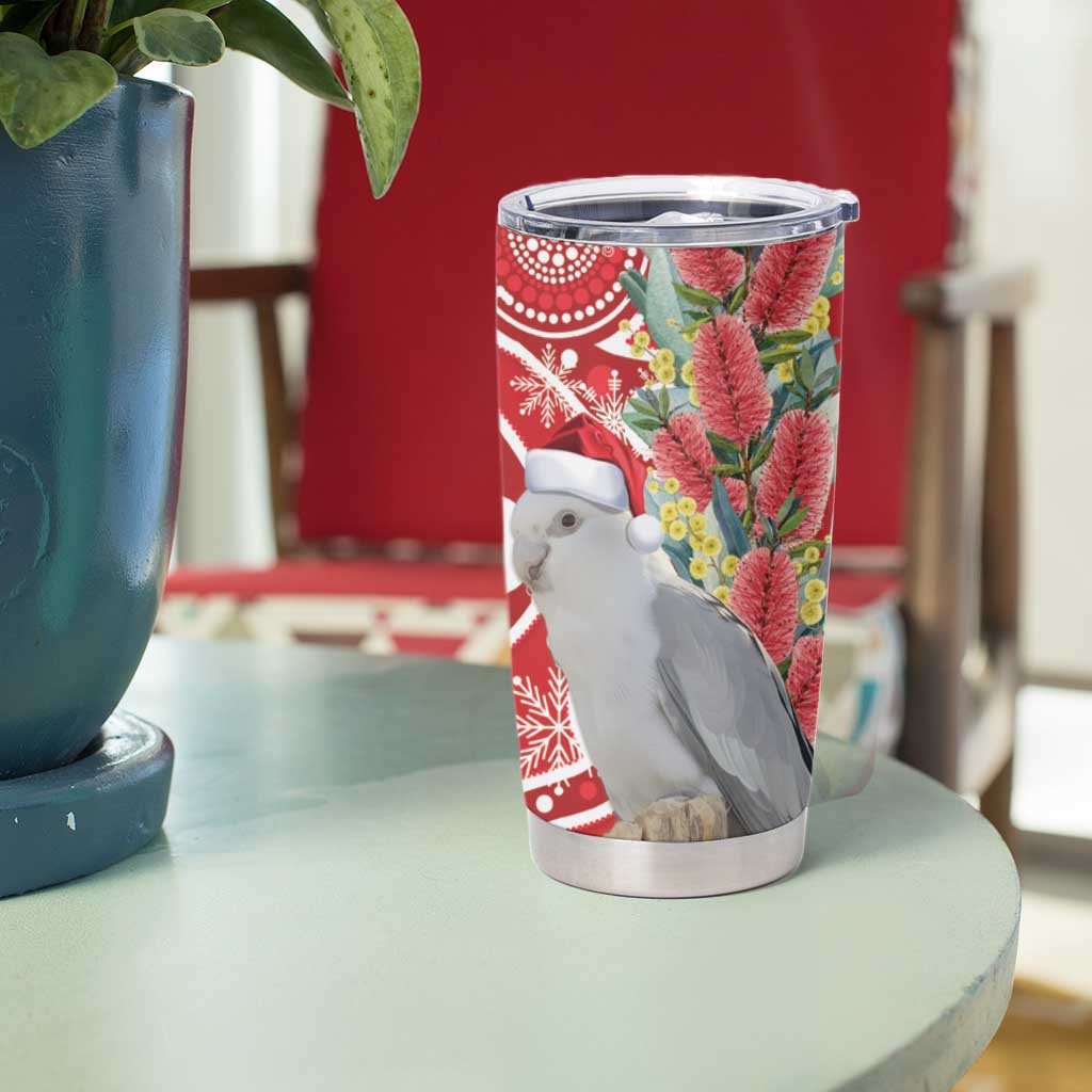 Blue Galah Mutation Christmas Australia Tumbler Cup Falalalala Galalah Bottlebrush Red Aboriginal Art - Aussie Hoodie
