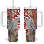 Blue Galah Mutation Christmas Australia Tumbler With Handle Falalalala Galalah Bottlebrush Red Aboriginal Art - Aussie Hoodie