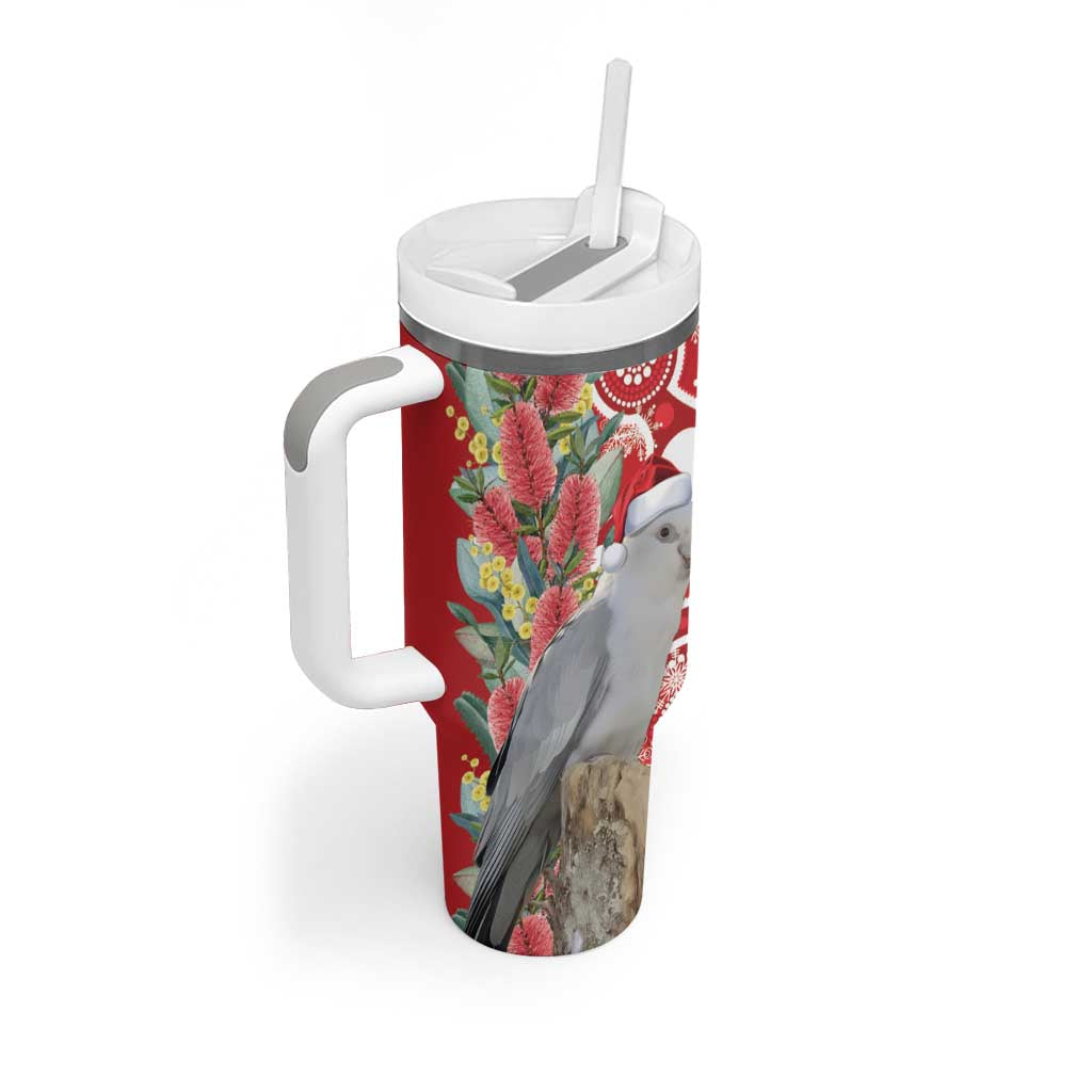 Blue Galah Mutation Christmas Australia Tumbler With Handle Falalalala Galalah Bottlebrush Red Aboriginal Art - Aussie Hoodie