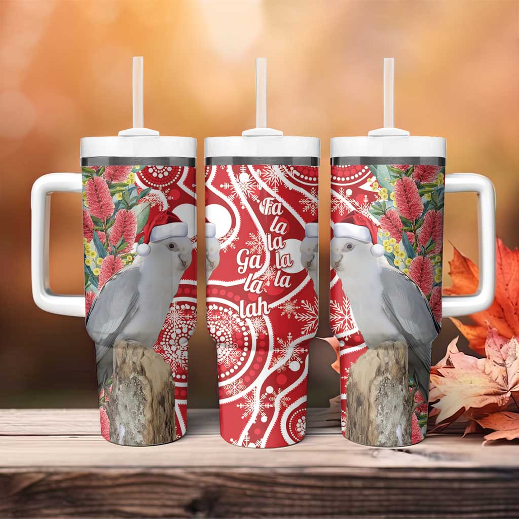 Blue Galah Mutation Christmas Australia Tumbler With Handle Falalalala Galalah Bottlebrush Red Aboriginal Art - Aussie Hoodie