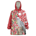 Blue Galah Mutation Christmas Australia Wearable Blanket Hoodie Falalalala Galalah Bottlebrush Red Aboriginal Art - Aussie Hoodie
