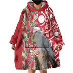 Blue Galah Mutation Christmas Australia Wearable Blanket Hoodie Falalalala Galalah Bottlebrush Red Aboriginal Art - Aussie Hoodie