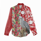 Blue Galah Mutation Christmas Australia Women Casual Shirt Falalalala Galalah Bottlebrush Red Aboriginal Art - Aussie Hoodie