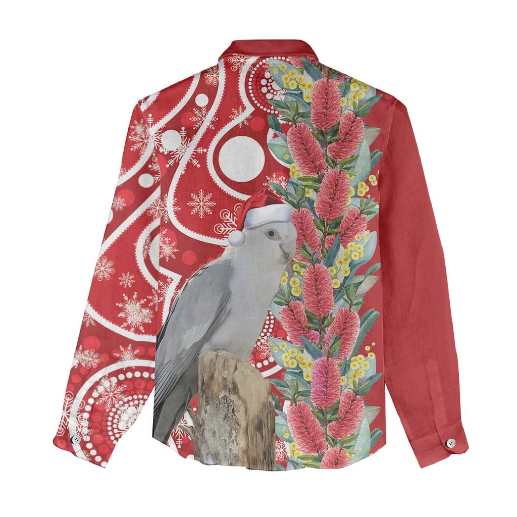 Blue Galah Mutation Christmas Australia Women Casual Shirt Falalalala Galalah Bottlebrush Red Aboriginal Art - Aussie Hoodie