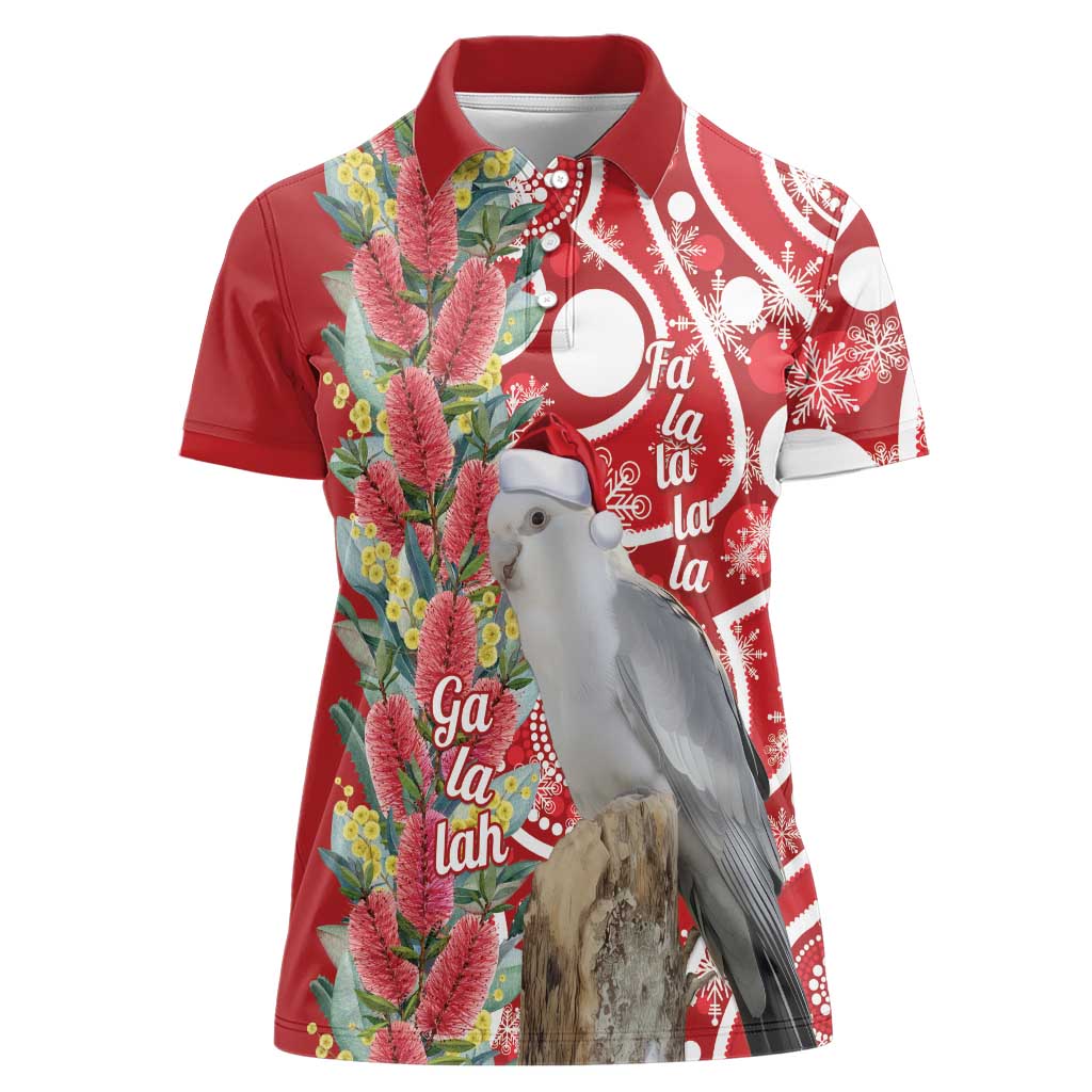 Blue Galah Mutation Christmas Australia Women Polo Shirt Falalalala Galalah Bottlebrush Red Aboriginal Art - Aussie Hoodie