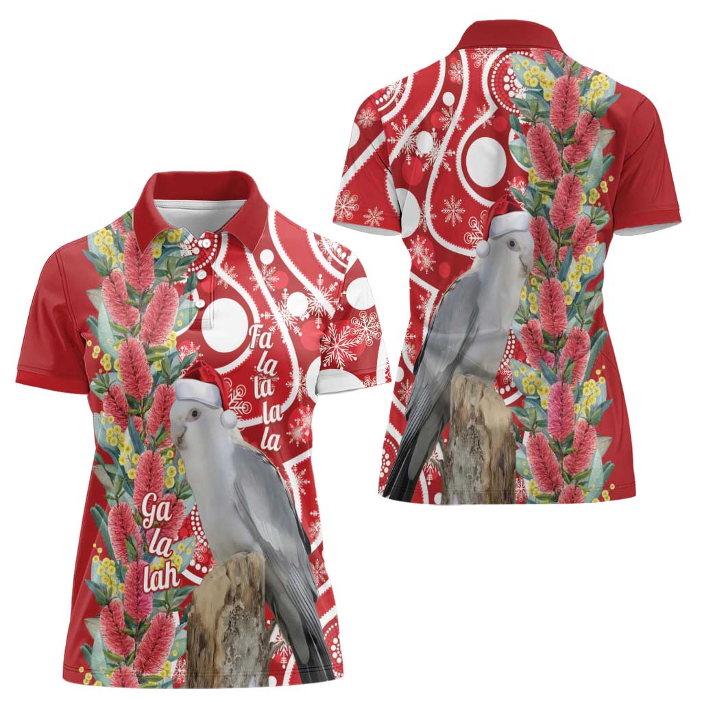 Blue Galah Mutation Christmas Australia Women Polo Shirt Falalalala Galalah Bottlebrush Red Aboriginal Art - Aussie Hoodie