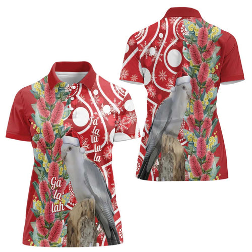 Blue Galah Mutation Christmas Australia Women Polo Shirt Falalalala Galalah Bottlebrush Red Aboriginal Art - Aussie Hoodie