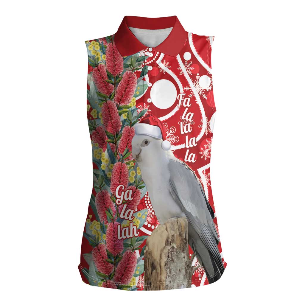 Blue Galah Mutation Christmas Australia Women Sleeveless Polo Shirt Falalalala Galalah Bottlebrush Red Aboriginal Art - Aussie Hoodie