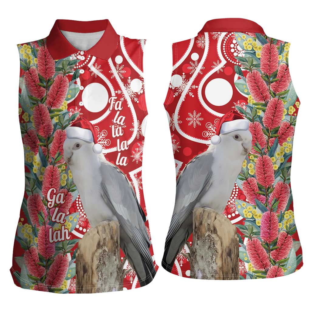 Blue Galah Mutation Christmas Australia Women Sleeveless Polo Shirt Falalalala Galalah Bottlebrush Red Aboriginal Art - Aussie Hoodie