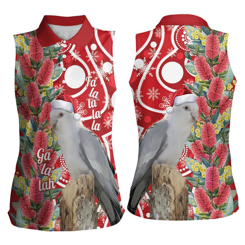 Blue Galah Mutation Christmas Australia Women Sleeveless Polo Shirt Falalalala Galalah Bottlebrush Red Aboriginal Art - Aussie Hoodie