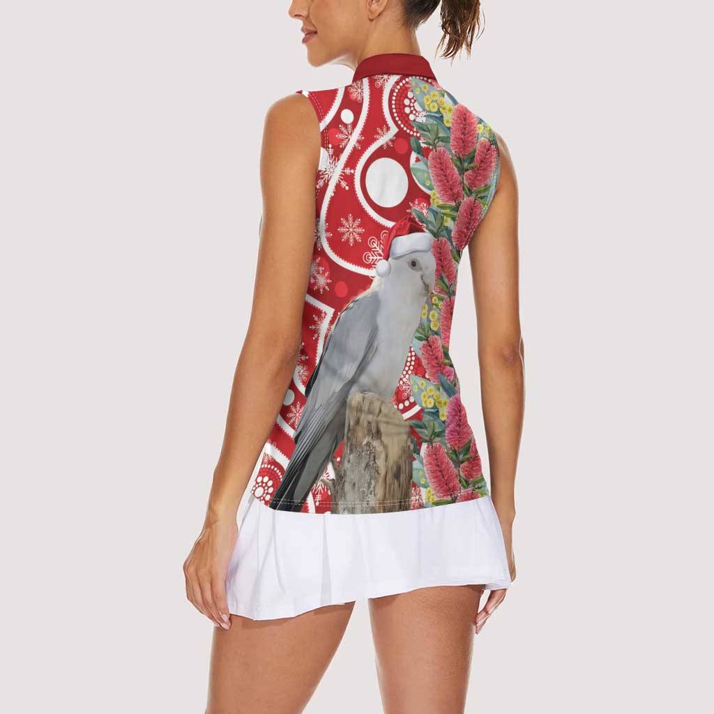 Blue Galah Mutation Christmas Australia Women Sleeveless Polo Shirt Falalalala Galalah Bottlebrush Red Aboriginal Art - Aussie Hoodie