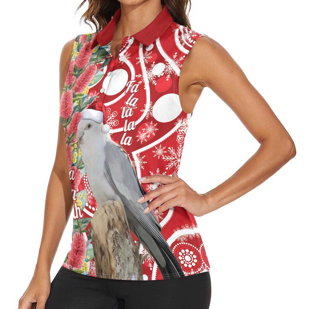 Blue Galah Mutation Christmas Australia Women Sleeveless Polo Shirt Falalalala Galalah Bottlebrush Red Aboriginal Art - Aussie Hoodie
