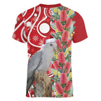 Blue Galah Mutation Christmas Australia Women V-Neck T-Shirt Falalalala Galalah Bottlebrush Red Aboriginal Art - Aussie Hoodie