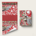 Blue Galah Mutation Christmas Australia Wrapping Paper Falalalala Galalah Bottlebrush Red Aboriginal Art - Aussie Hoodie
