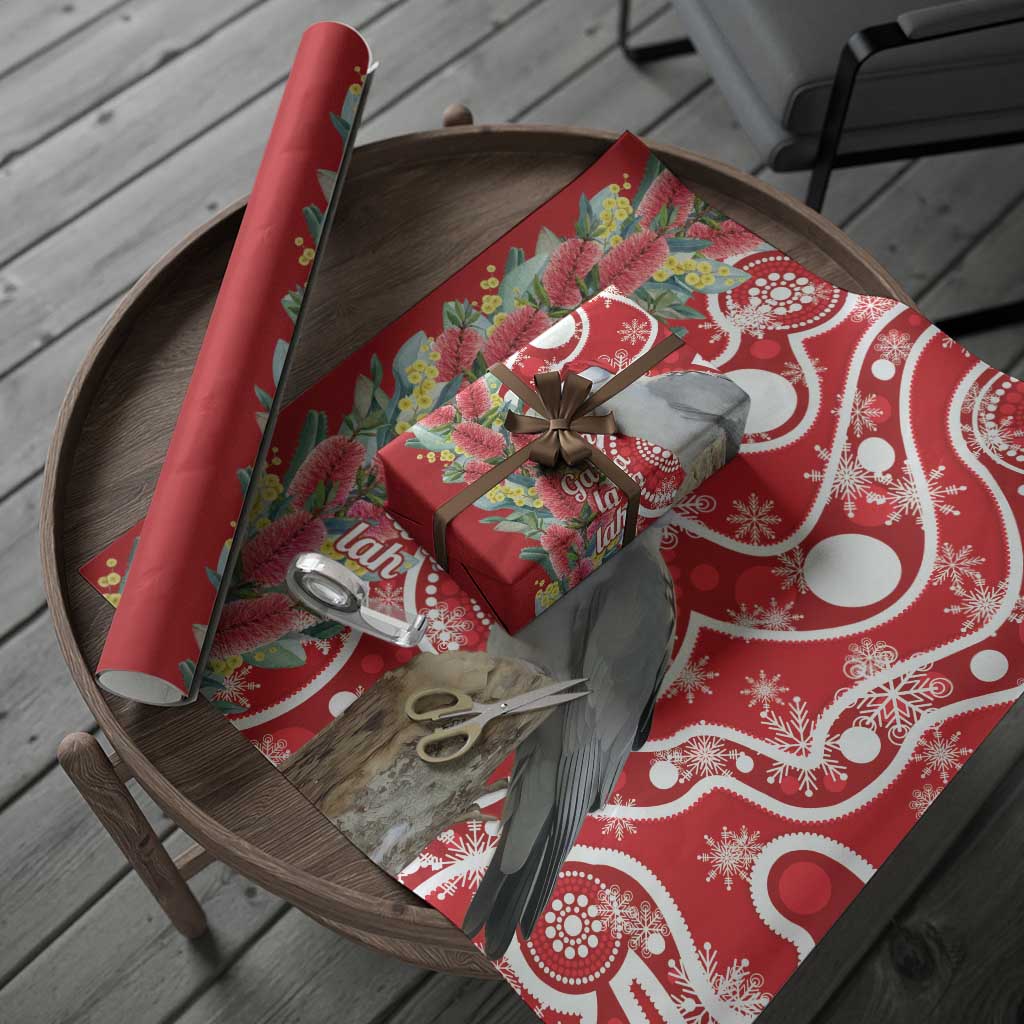 Blue Galah Mutation Christmas Australia Wrapping Paper Falalalala Galalah Bottlebrush Red Aboriginal Art - Aussie Hoodie