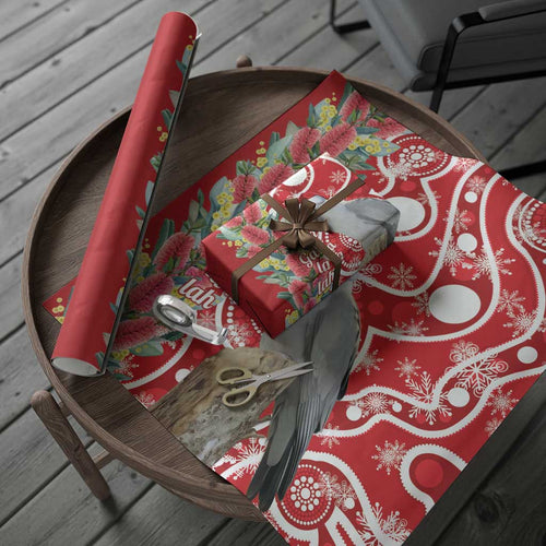Blue Galah Mutation Christmas Australia Wrapping Paper Falalalala Galalah Bottlebrush Red Aboriginal Art - Aussie Hoodie