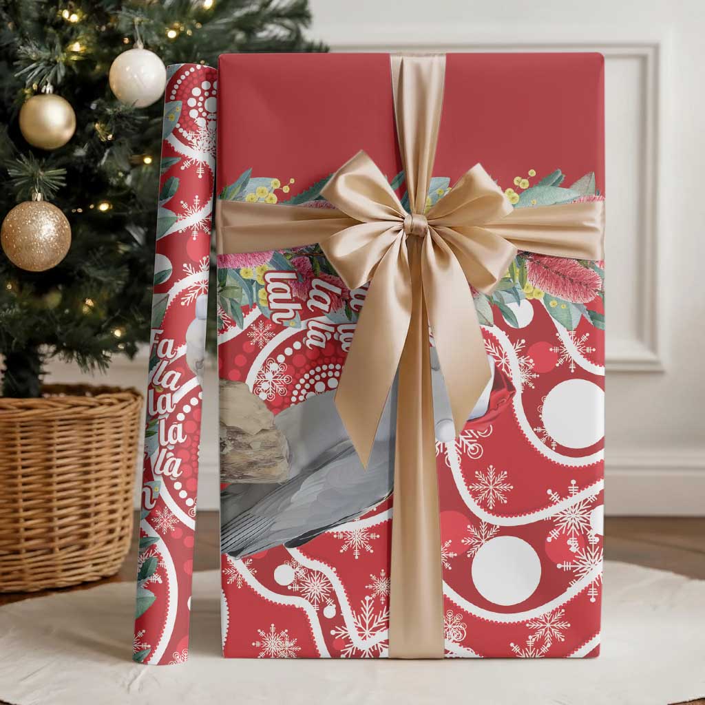 Blue Galah Mutation Christmas Australia Wrapping Paper Falalalala Galalah Bottlebrush Red Aboriginal Art - Aussie Hoodie