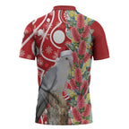 Blue Galah Mutation Christmas Australia Zipper Polo Shirt Falalalala Galalah Bottlebrush Red Aboriginal Art - Aussie Hoodie