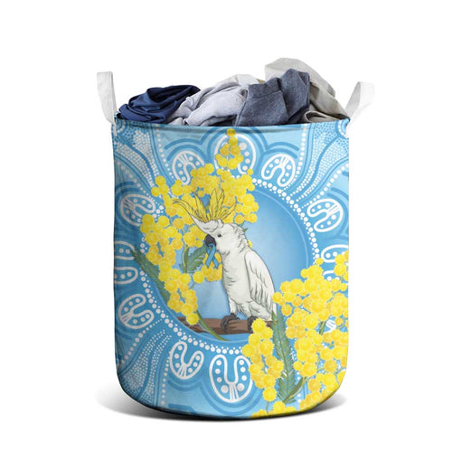 World Diabetes Day Australia Laundry Basket Yellow-crested Cockatoo Golden Wattle Aboriginal - Aussie Hoodie