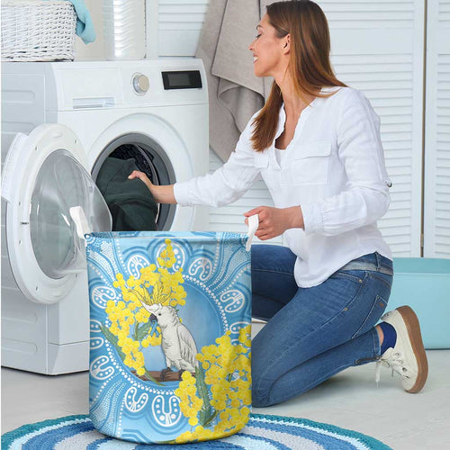 World Diabetes Day Australia Laundry Basket Yellow-crested Cockatoo Golden Wattle Aboriginal - Aussie Hoodie