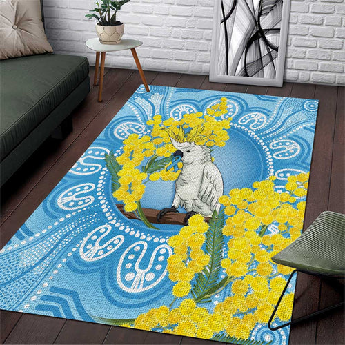 World Diabetes Day Australia Area Rug Yellow-crested Cockatoo Golden Wattle Aboriginal - Aussie Hoodie