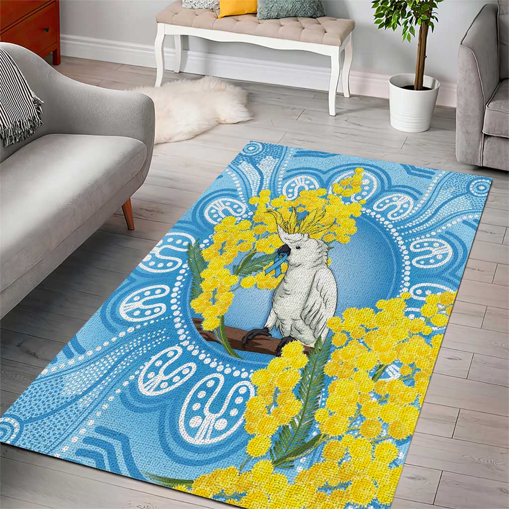 World Diabetes Day Australia Area Rug Yellow-crested Cockatoo Golden Wattle Aboriginal - Aussie Hoodie