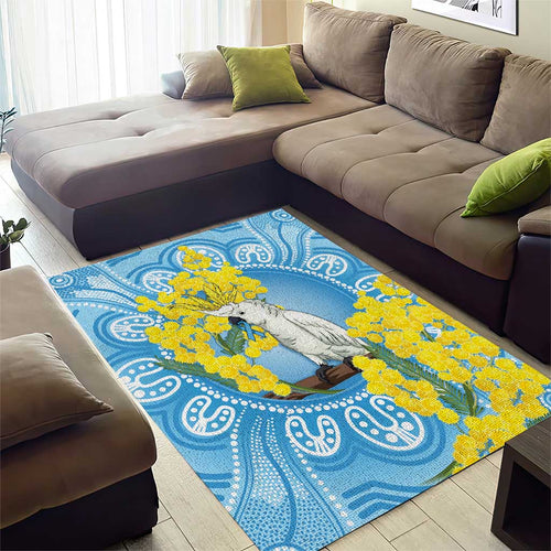 World Diabetes Day Australia Area Rug Yellow-crested Cockatoo Golden Wattle Aboriginal - Aussie Hoodie
