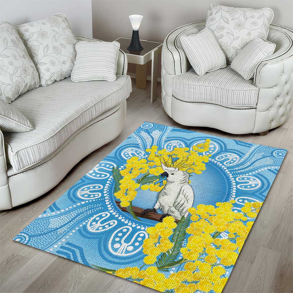 World Diabetes Day Australia Area Rug Yellow-crested Cockatoo Golden Wattle Aboriginal - Aussie Hoodie