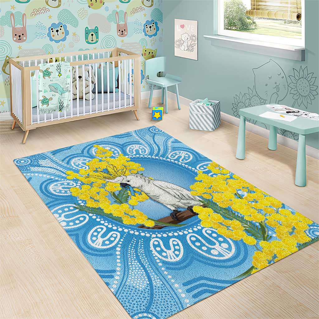 World Diabetes Day Australia Area Rug Yellow-crested Cockatoo Golden Wattle Aboriginal - Aussie Hoodie