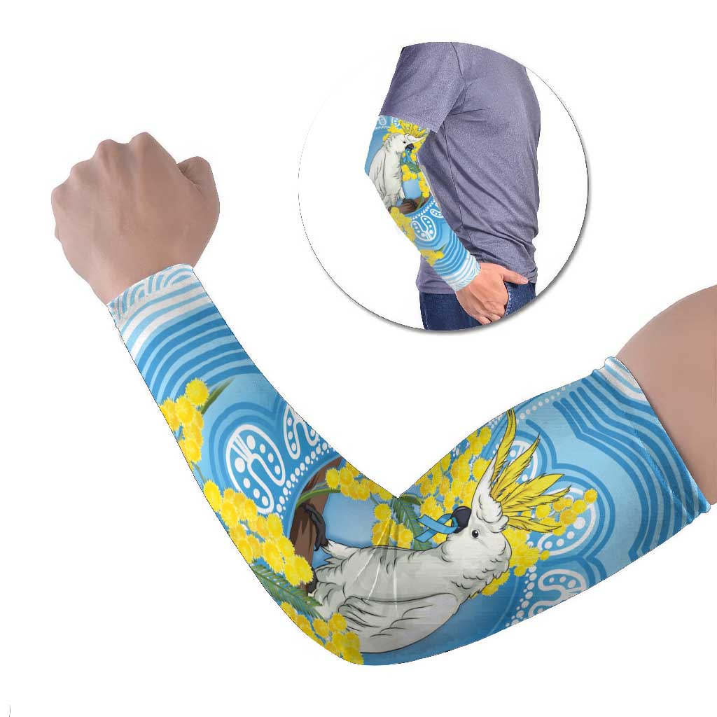 World Diabetes Day Australia Arm Sleeves Yellow-crested Cockatoo Golden Wattle Aboriginal - Aussie Hoodie