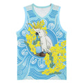 World Diabetes Day Australia Basketball Jersey Yellow-crested Cockatoo Golden Wattle Aboriginal - Aussie Hoodie