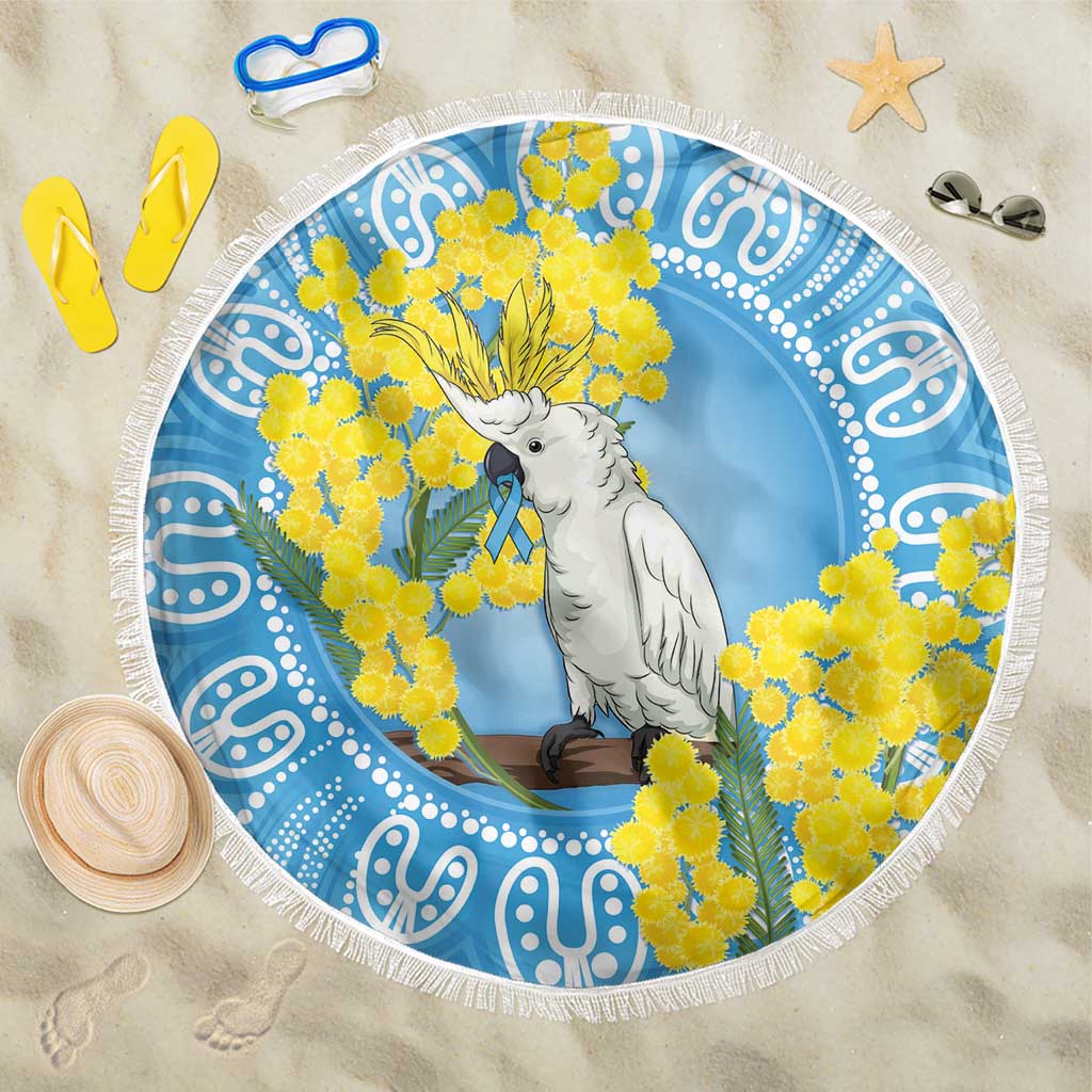 World Diabetes Day Australia Beach Blanket Yellow-crested Cockatoo Golden Wattle Aboriginal - Aussie Hoodie