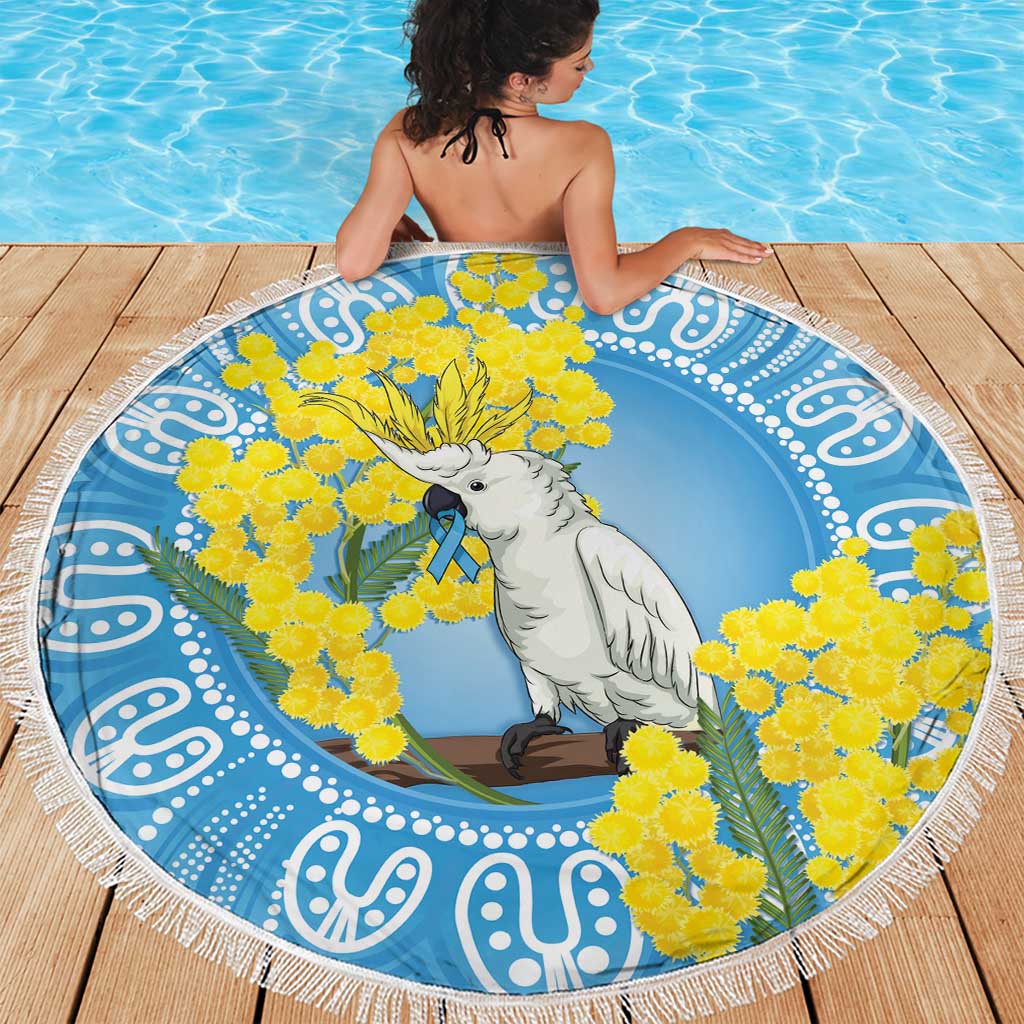 World Diabetes Day Australia Beach Blanket Yellow-crested Cockatoo Golden Wattle Aboriginal - Aussie Hoodie