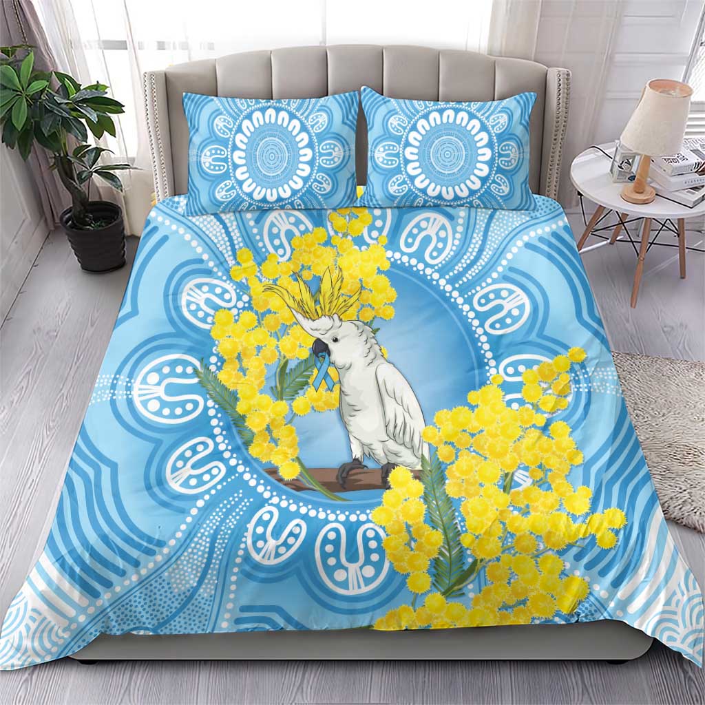World Diabetes Day Australia Bedding Set Yellow-crested Cockatoo Golden Wattle Aboriginal - Aussie Hoodie
