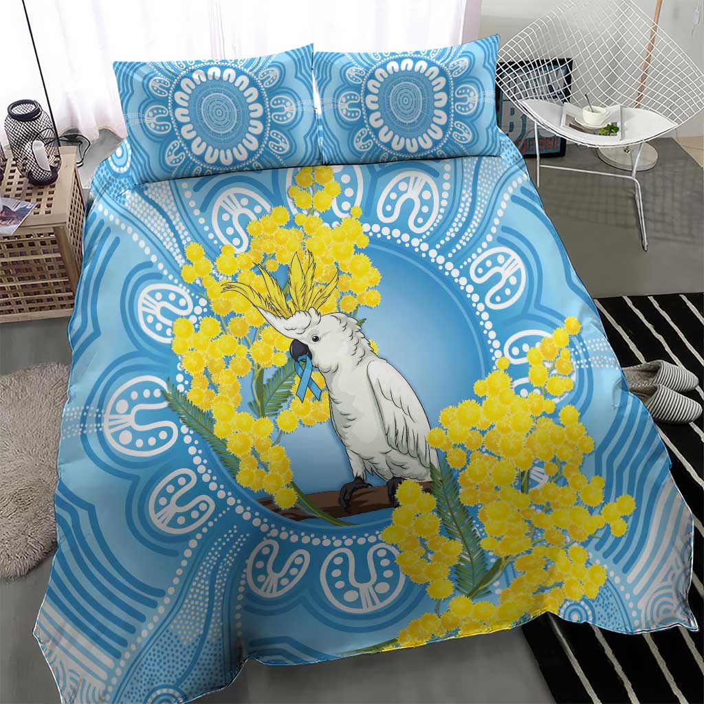 World Diabetes Day Australia Bedding Set Yellow-crested Cockatoo Golden Wattle Aboriginal - Aussie Hoodie