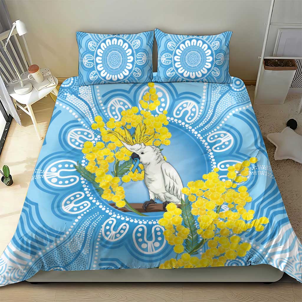 World Diabetes Day Australia Bedding Set Yellow-crested Cockatoo Golden Wattle Aboriginal - Aussie Hoodie