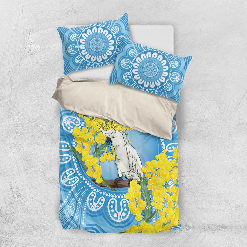 World Diabetes Day Australia Bedding Set Yellow-crested Cockatoo Golden Wattle Aboriginal - Aussie Hoodie