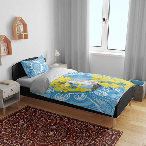 World Diabetes Day Australia Bedding Set Yellow-crested Cockatoo Golden Wattle Aboriginal - Aussie Hoodie