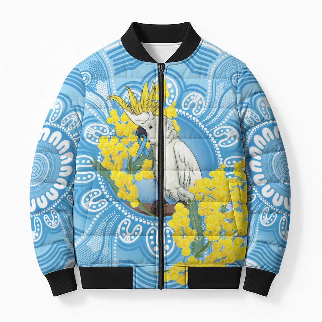 World Diabetes Day Australia Bomber Puffer Jacket Yellow-crested Cockatoo Golden Wattle Aboriginal - Aussie Hoodie