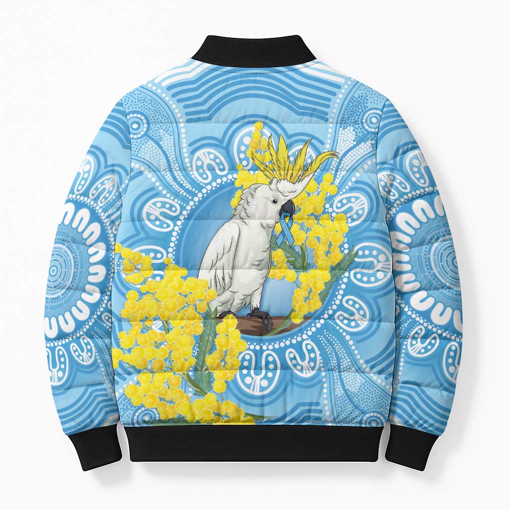 World Diabetes Day Australia Bomber Puffer Jacket Yellow-crested Cockatoo Golden Wattle Aboriginal - Aussie Hoodie