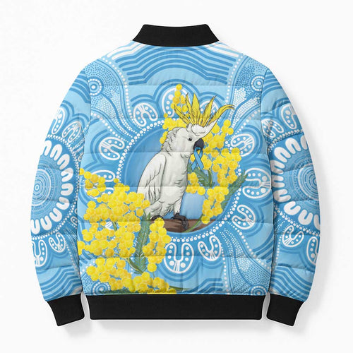 World Diabetes Day Australia Bomber Puffer Jacket Yellow-crested Cockatoo Golden Wattle Aboriginal - Aussie Hoodie