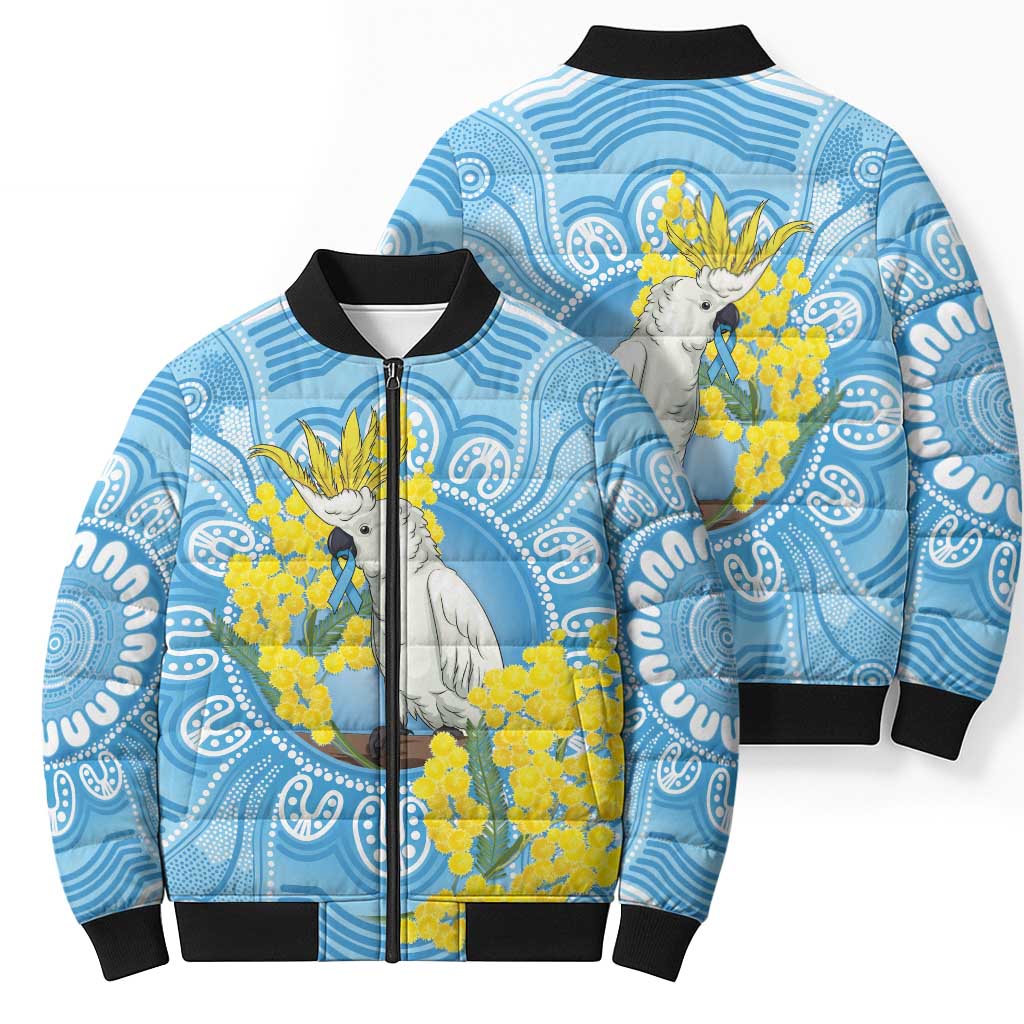 World Diabetes Day Australia Bomber Puffer Jacket Yellow-crested Cockatoo Golden Wattle Aboriginal - Aussie Hoodie