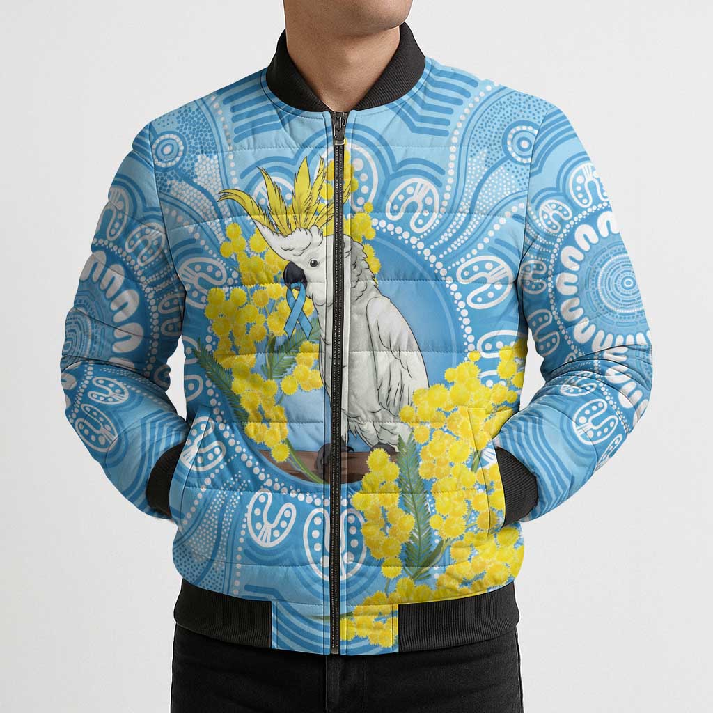 World Diabetes Day Australia Bomber Puffer Jacket Yellow-crested Cockatoo Golden Wattle Aboriginal - Aussie Hoodie