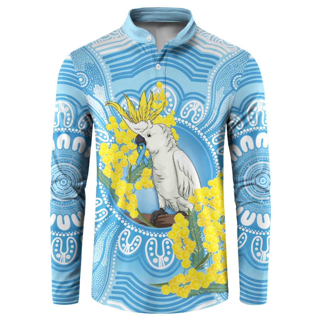 World Diabetes Day Australia Button Sweatshirt Yellow-crested Cockatoo Golden Wattle Aboriginal - Aussie Hoodie