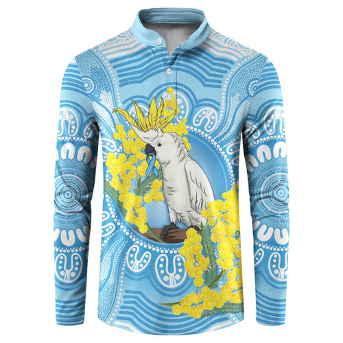 World Diabetes Day Australia Button Sweatshirt Yellow-crested Cockatoo Golden Wattle Aboriginal - Aussie Hoodie