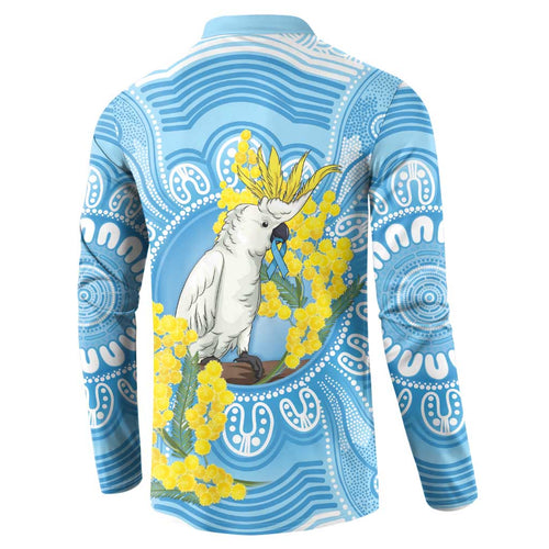 World Diabetes Day Australia Button Sweatshirt Yellow-crested Cockatoo Golden Wattle Aboriginal - Aussie Hoodie