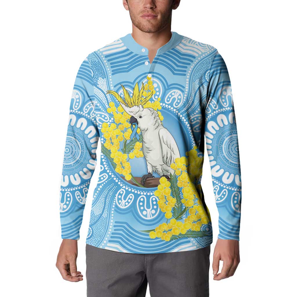 World Diabetes Day Australia Button Sweatshirt Yellow-crested Cockatoo Golden Wattle Aboriginal - Aussie Hoodie